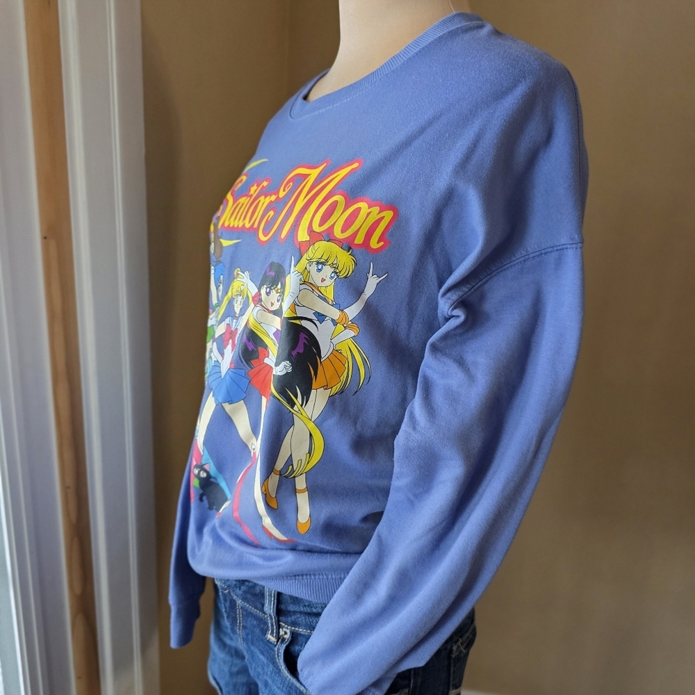 Sailor Moon Blue Crew Neck Sweatshirt - Size XS - Picture 2 of 6